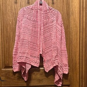 Moda International pink Open-Knit Cardigan